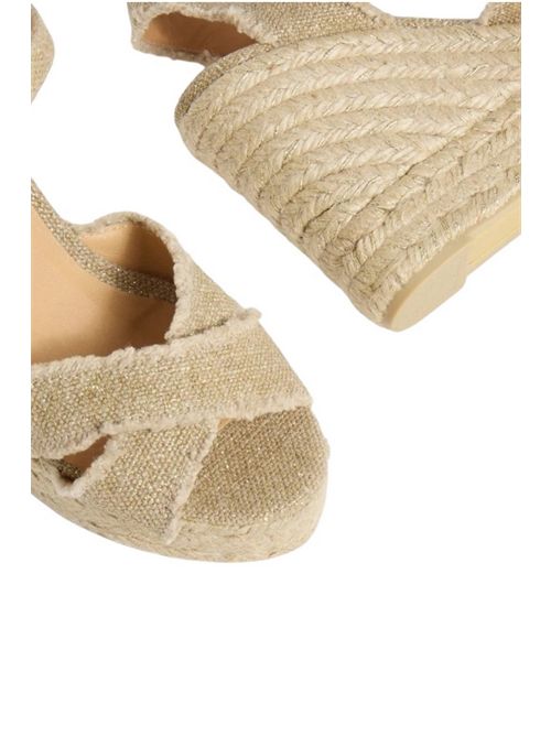 Bromelia women's espadrilles in gold metallic linen Castaner | BROMELIA8EDORO CLARO